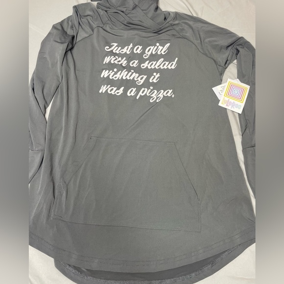 LuLaRoe Amber lightweight gray  hoodie NEW with tags - Picture 6 of 9